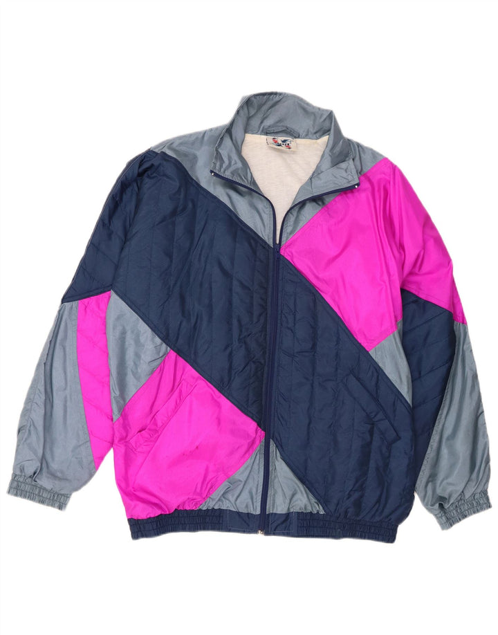 Master Mens Trening Top Jacket Medium Bluemarin Colorblock Nylon