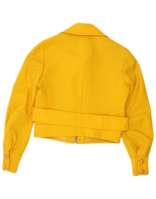 Jachetă Bomber Crop pentru femei VINTAGE UK 8 Small Yellow