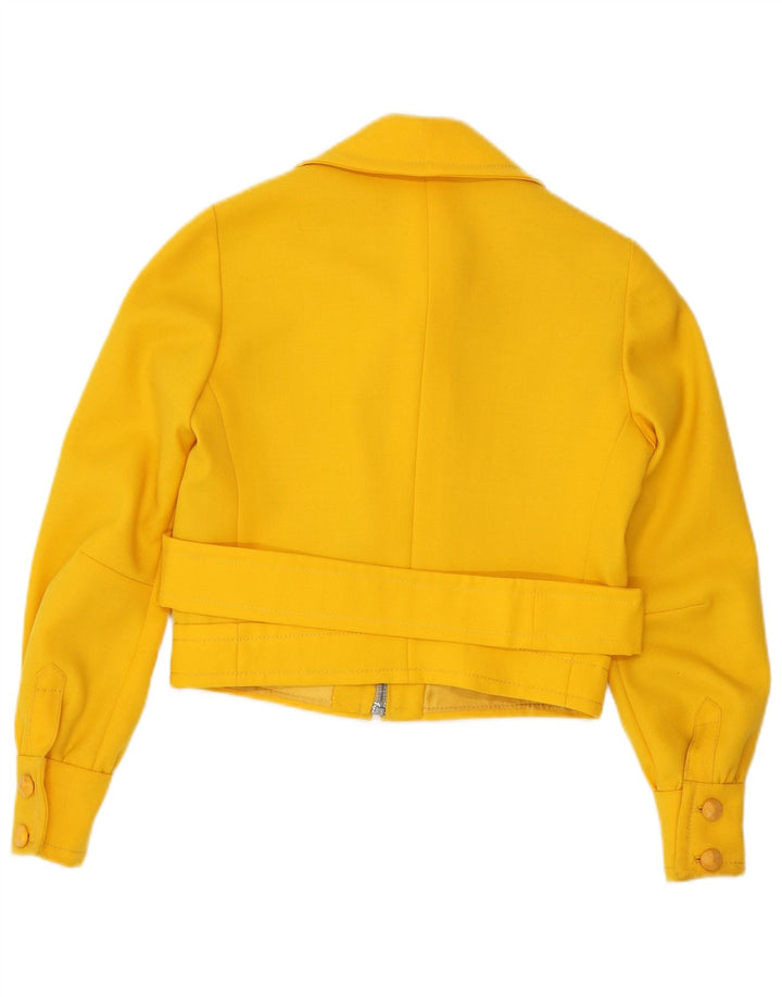 Jachetă Bomber Crop pentru femei VINTAGE UK 8 Small Yellow