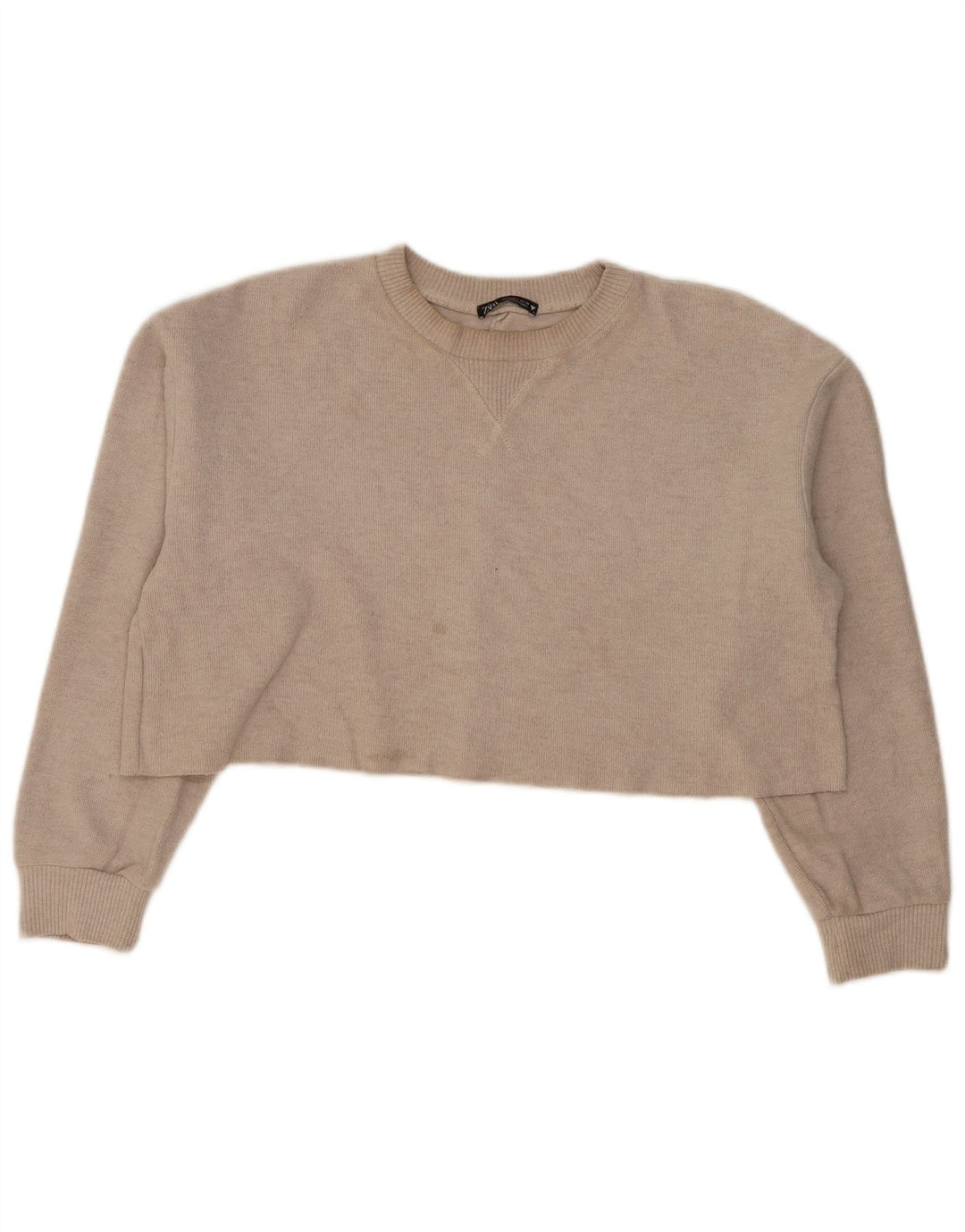 Pulover supradimensionat pentru femei Zara UK 16, mare, bej, poliester