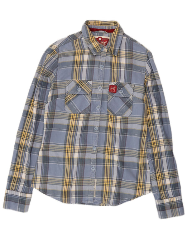 Cămașă Superdry Classic Lumberjack Flannel pentru femei UK 12 Medium Blue Check