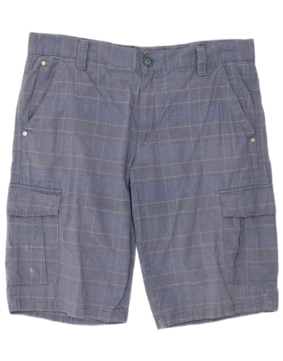 Pantaloni scurți cargo pentru bărbați Blue Side IT 52 XL W36 Blue Check Bumbac