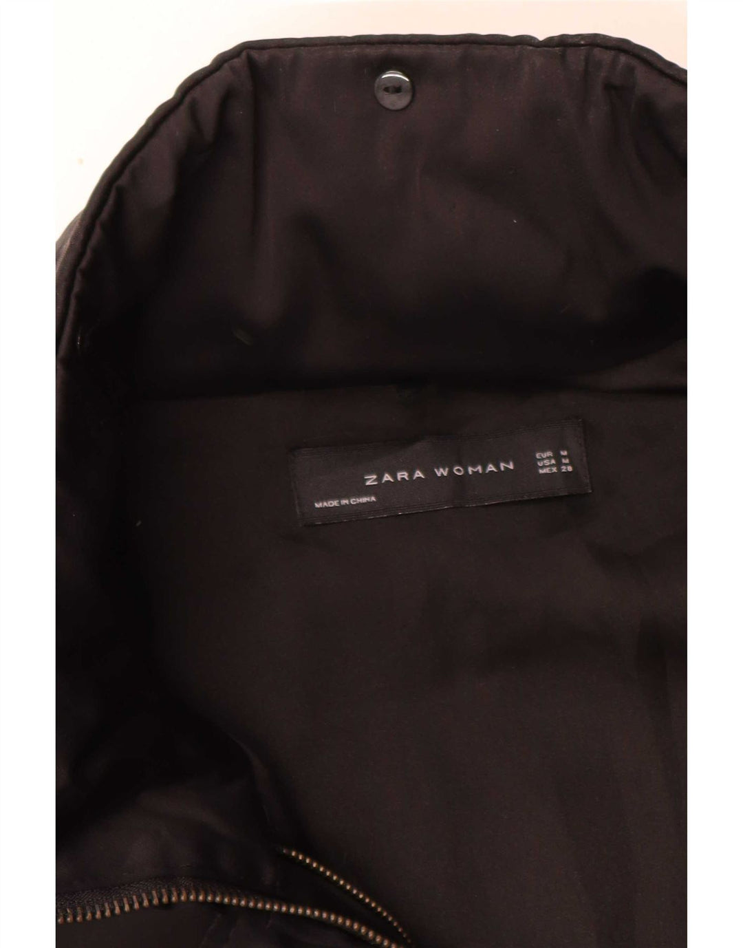 Jachetă parka cu glugă pentru femei Zara UK 14 Medium Black