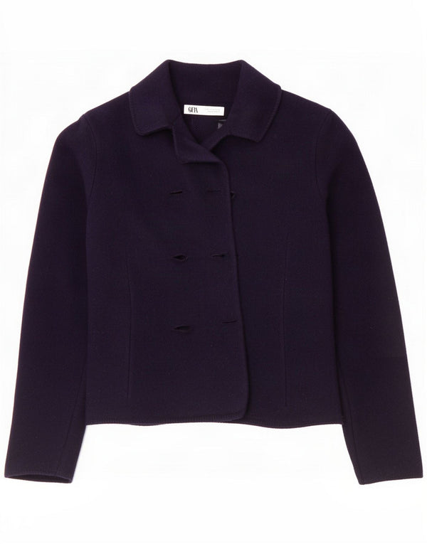 Zara Femei Blazer Jacket UK 14 Medium Bleumarin Lână
