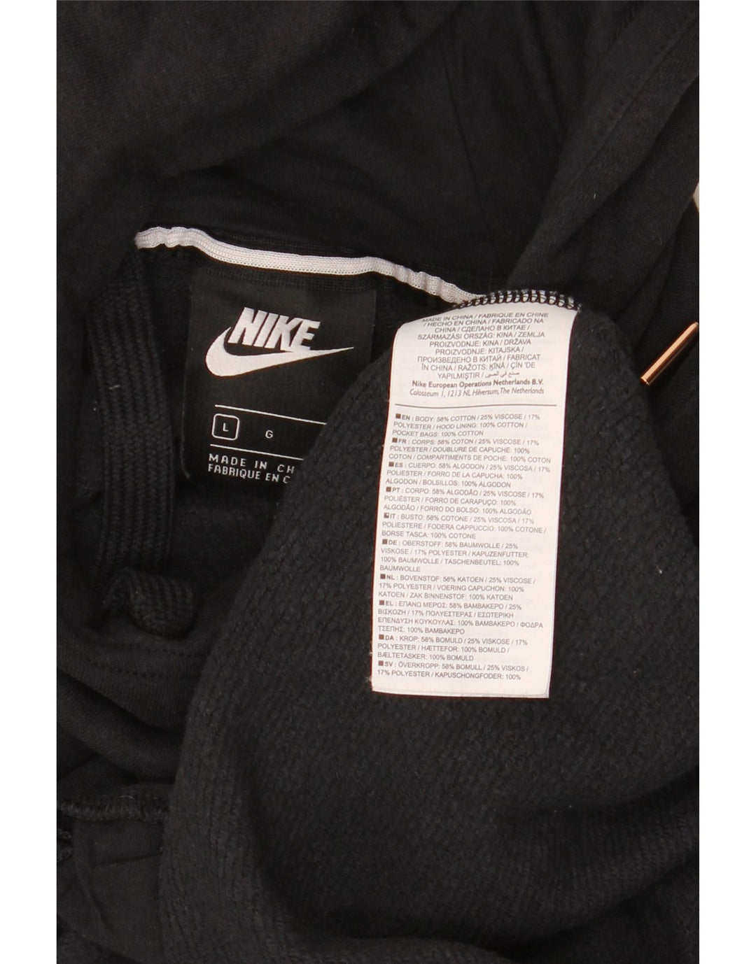 Pulover NIKE pentru femei, supradimensionat, cu paragate grafic, UK 16, mare, negru