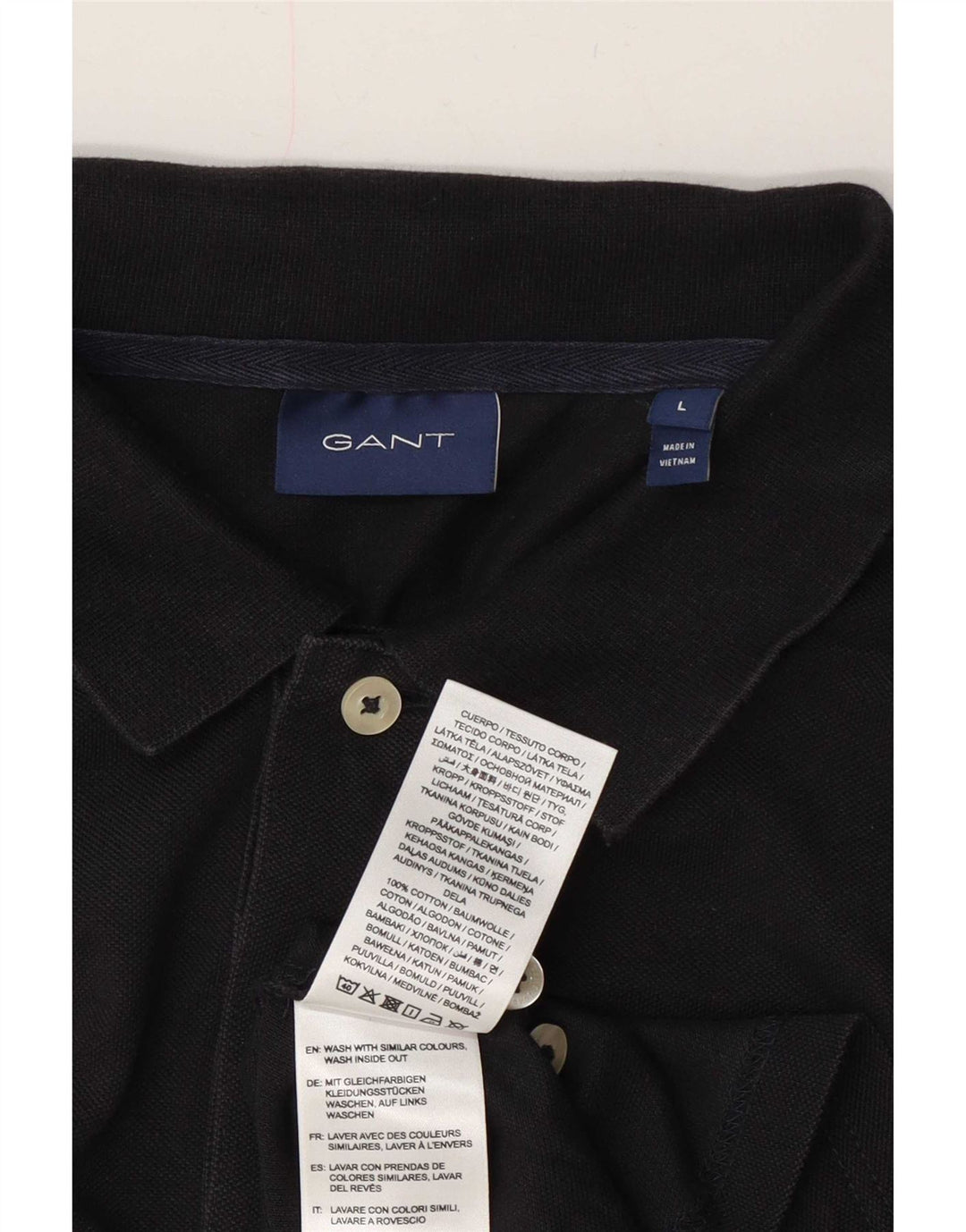 Tricou polo Gant pentru bărbați, mare, negru, bumbac