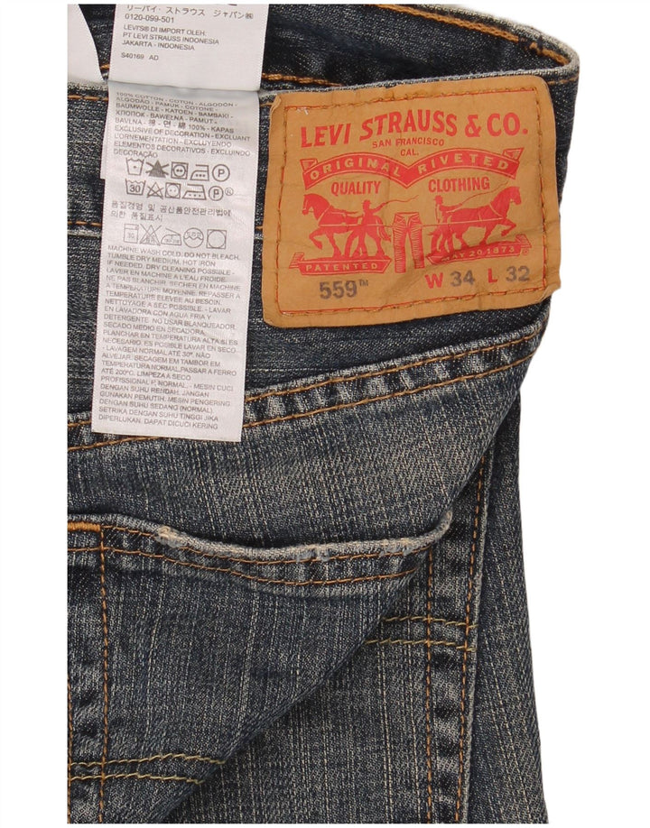 Blugi drepti pentru bărbați Levi's 559 W34 L32 Bumbac albastru