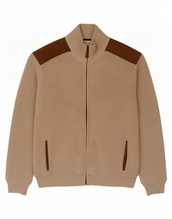 Pulover cardigan pentru bărbați Orvis XL, bej, bumbac color bloc