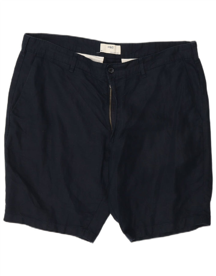 Pantaloni scurți chino pentru bărbați Marks & Spencer W38 XL, bumbac bleumarin