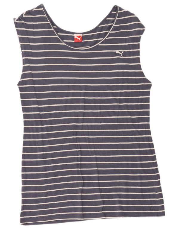 Vestă pentru femei Puma UK 16 mare, bumbac cu dungi, albastru marin