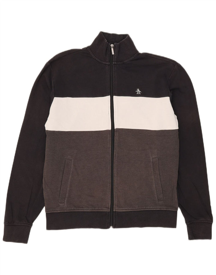 Jachetă de trening pentru bărbați Penguin, bumbac negru color bloc