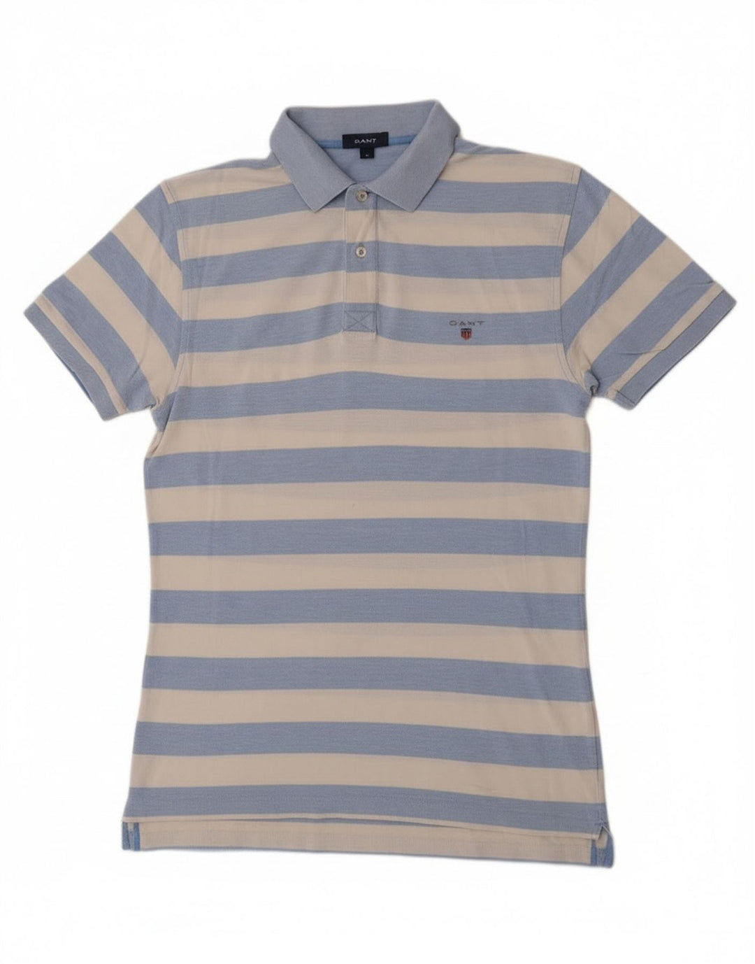 Tricou polo pentru bărbați Gant, albastru mediu cu dungi