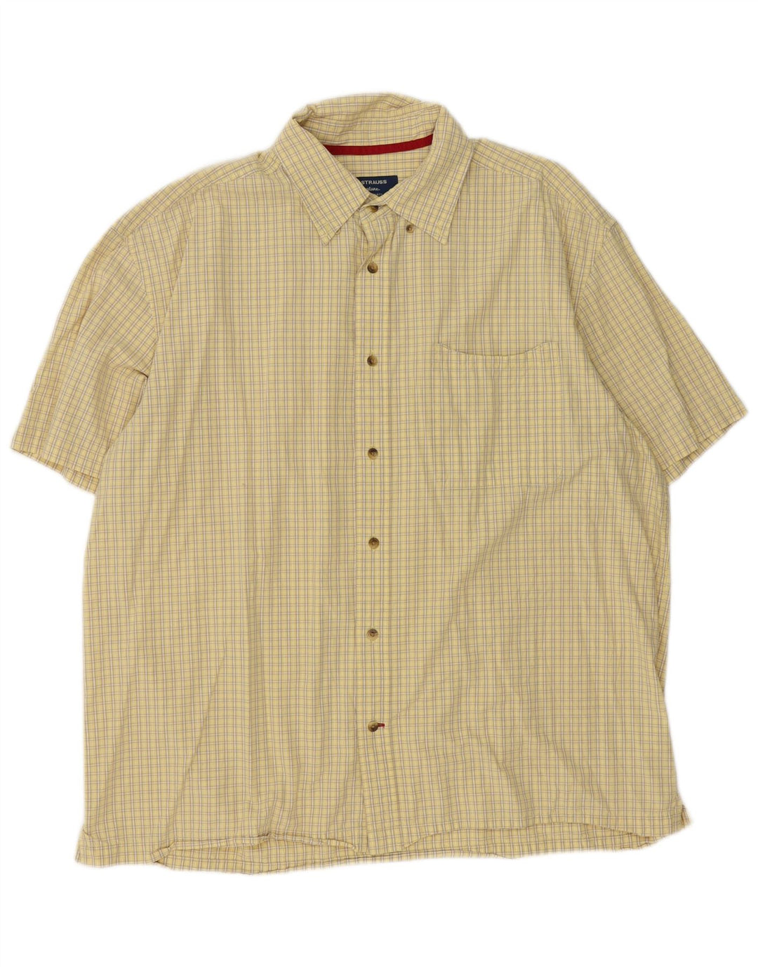 Cămașă cu mânecă scurtă pentru bărbați Levi's XL, bumbac vichy galben