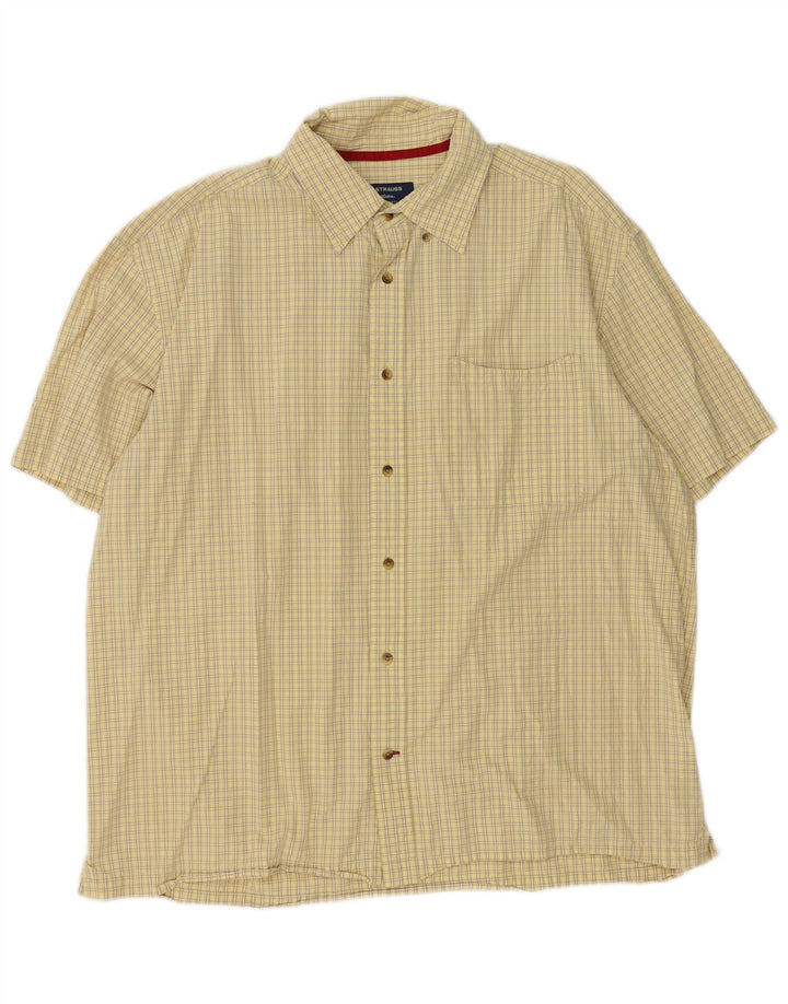 Cămașă cu mânecă scurtă pentru bărbați Levi's XL, bumbac vichy galben