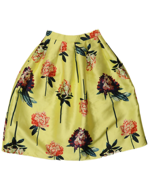 Fusta Vintage pentru femei Bubble XS W26 Galben Floral Poliester