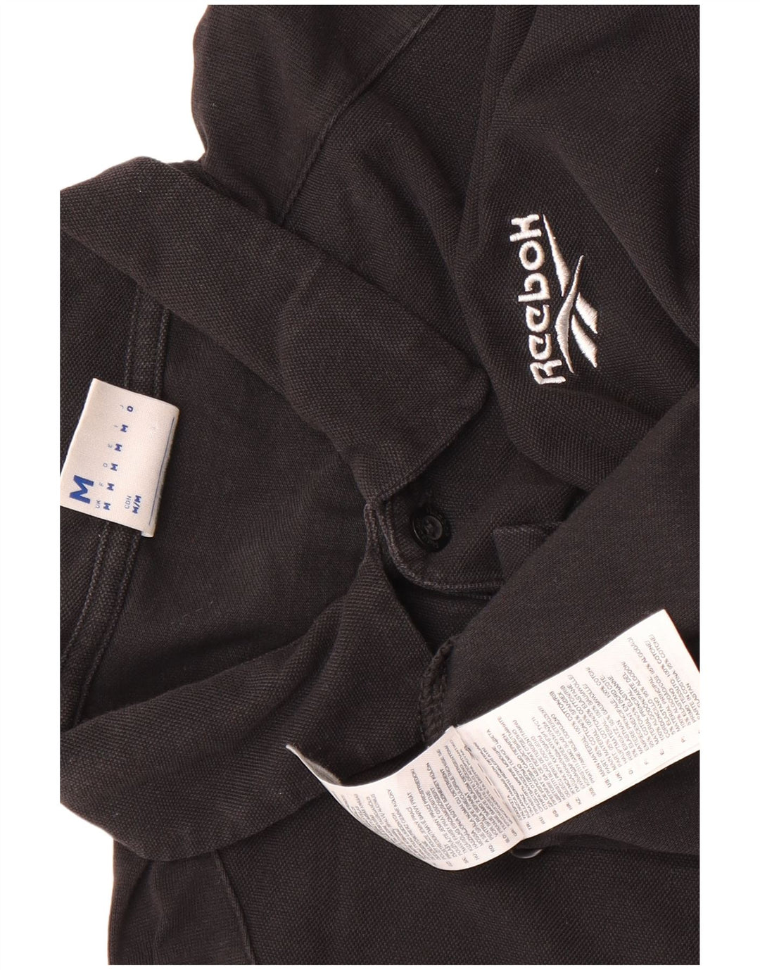 Tricou polo Reebok pentru bărbați, bumbac mediu negru
