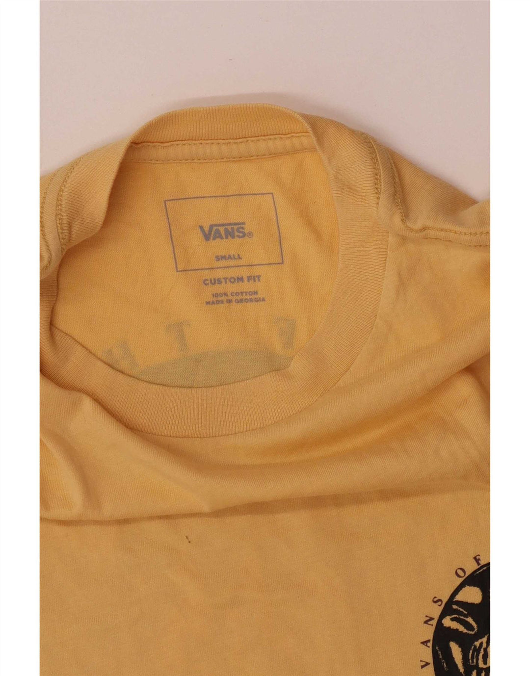 Tricou grafic personalizat Vans pentru bărbați Top mic din bumbac galben
