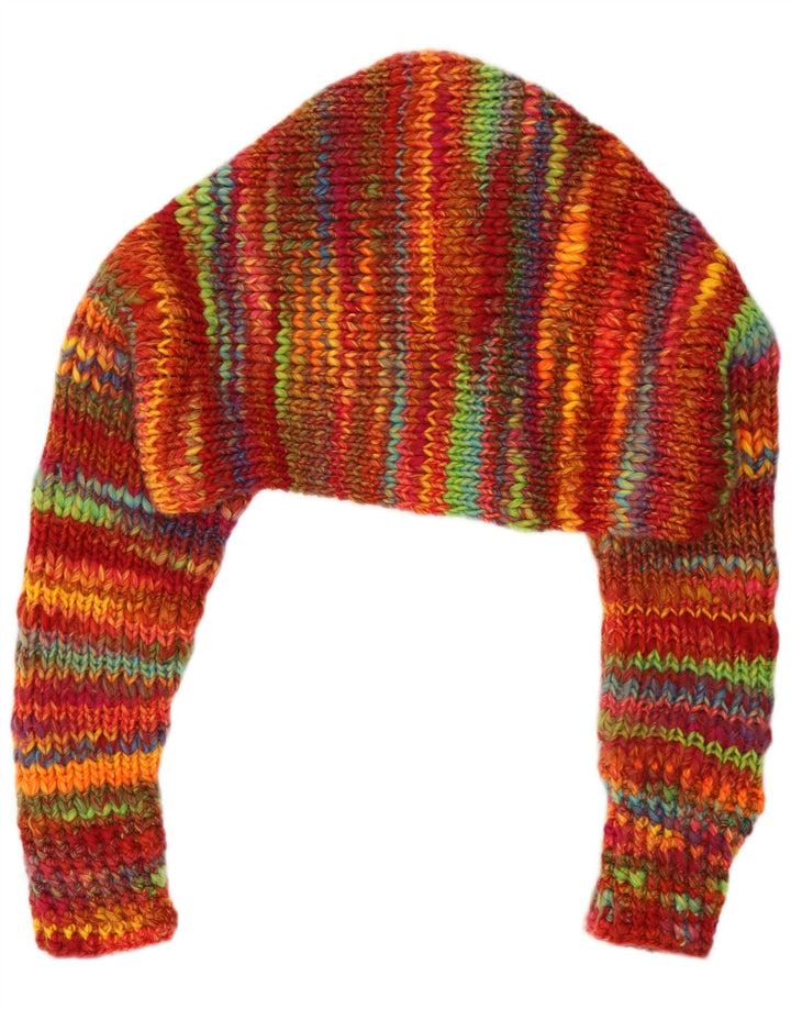 Jumper bolero supradimensionat vintage pentru femei UK 14 Medium, multicolor, cu dungi