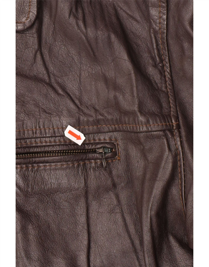 Jachetă de piele pentru bărbați VINTAGE UK 42 XL din piele maro