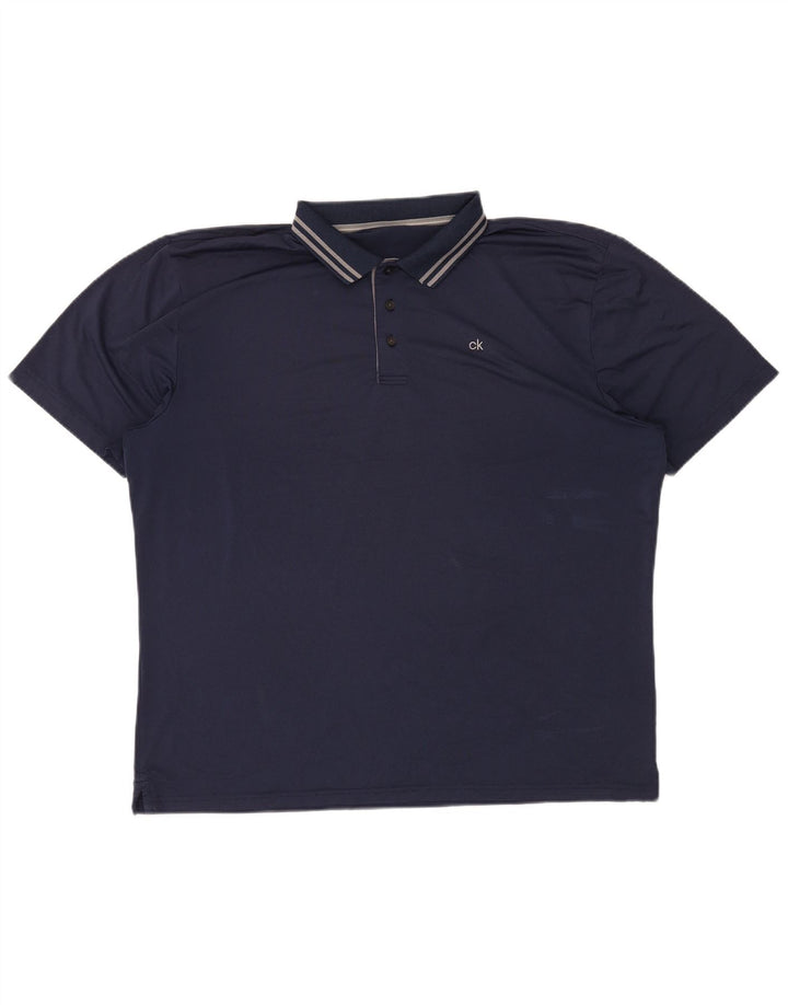 CALVIN KLEIN Polo de golf pentru bărbați XL, poliester bleumarin