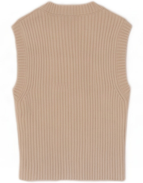 Zara Womens Crop Vest Top UK 10 Small Beige
