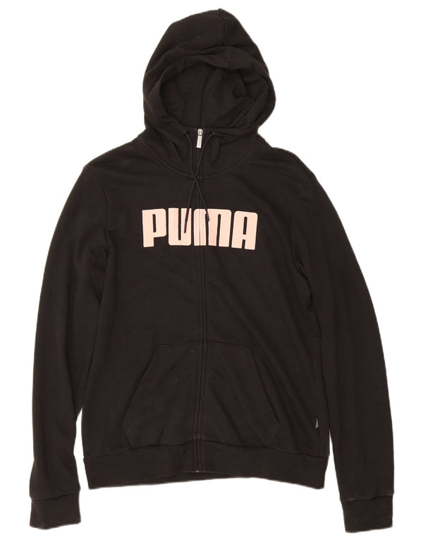 Pulover Puma Graphic Zip pentru femei UK 14 Bumbac mediu negru