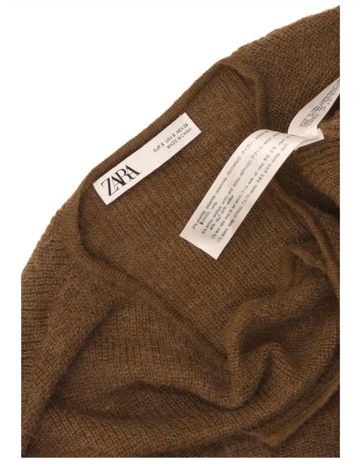 Pulover cardigan Wrap pentru femei Zara UK 10 Mic Kaki Poliamidă