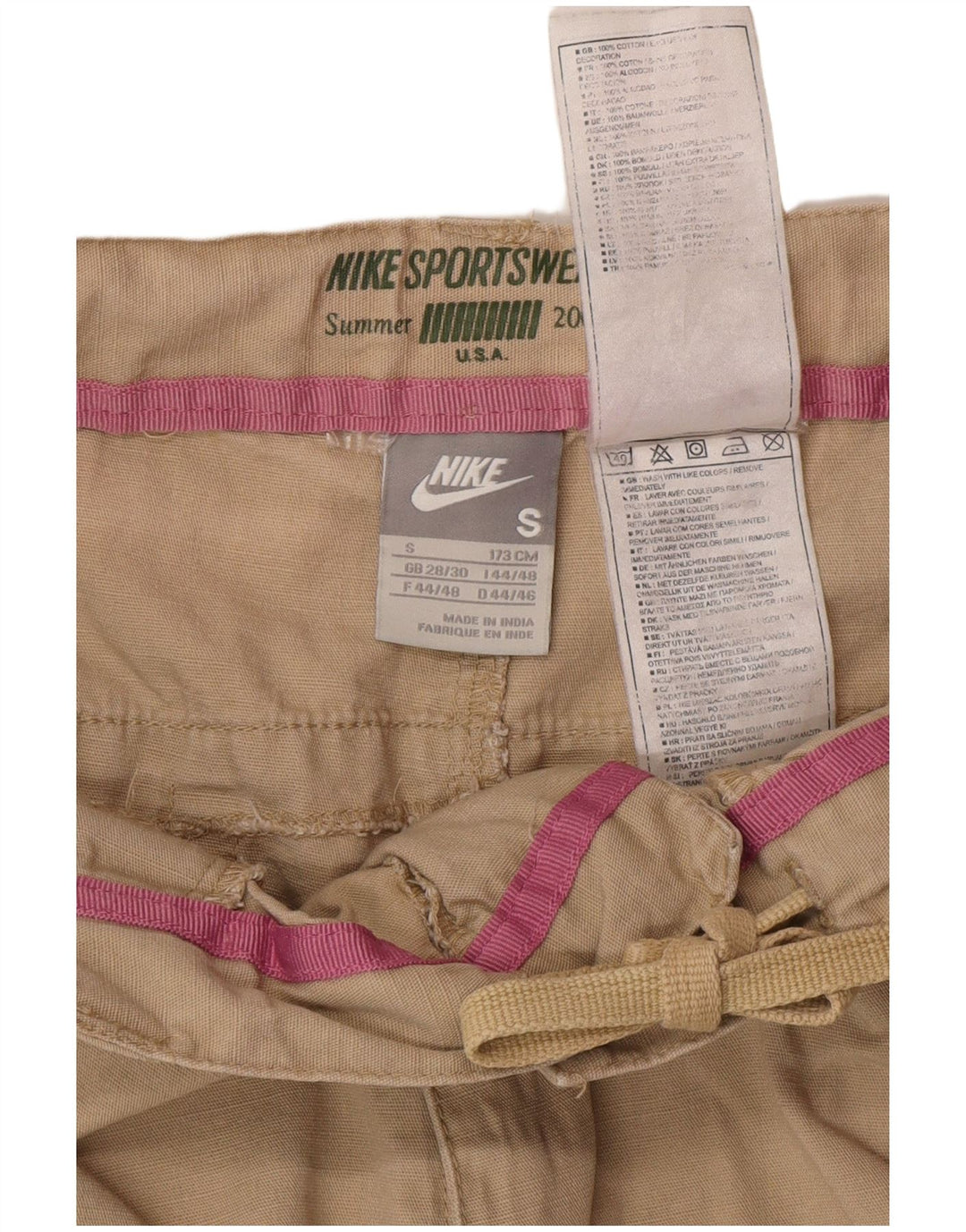 Pantaloni scurți chino pentru bărbați Nike mici W29, bumbac, bej