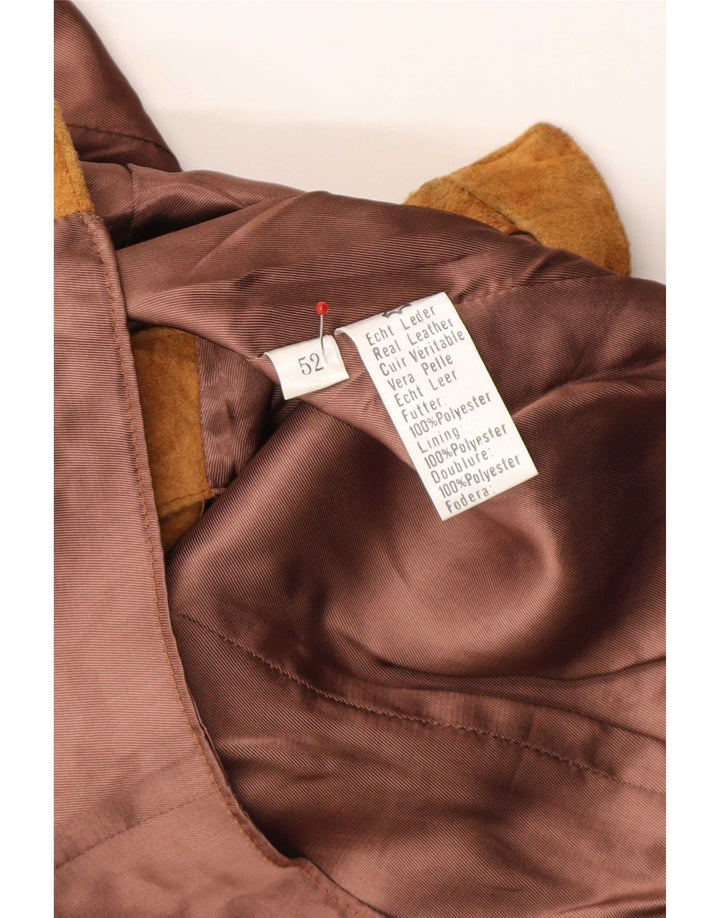 Gilet Broadway din piele intoarsa pentru barbati IT 52 mare, bej