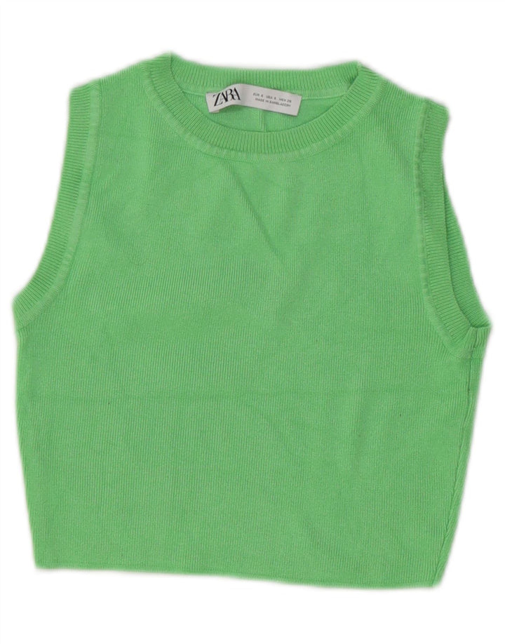 Top cu vestă pentru femei Zara UK 10 Small Green Viscose