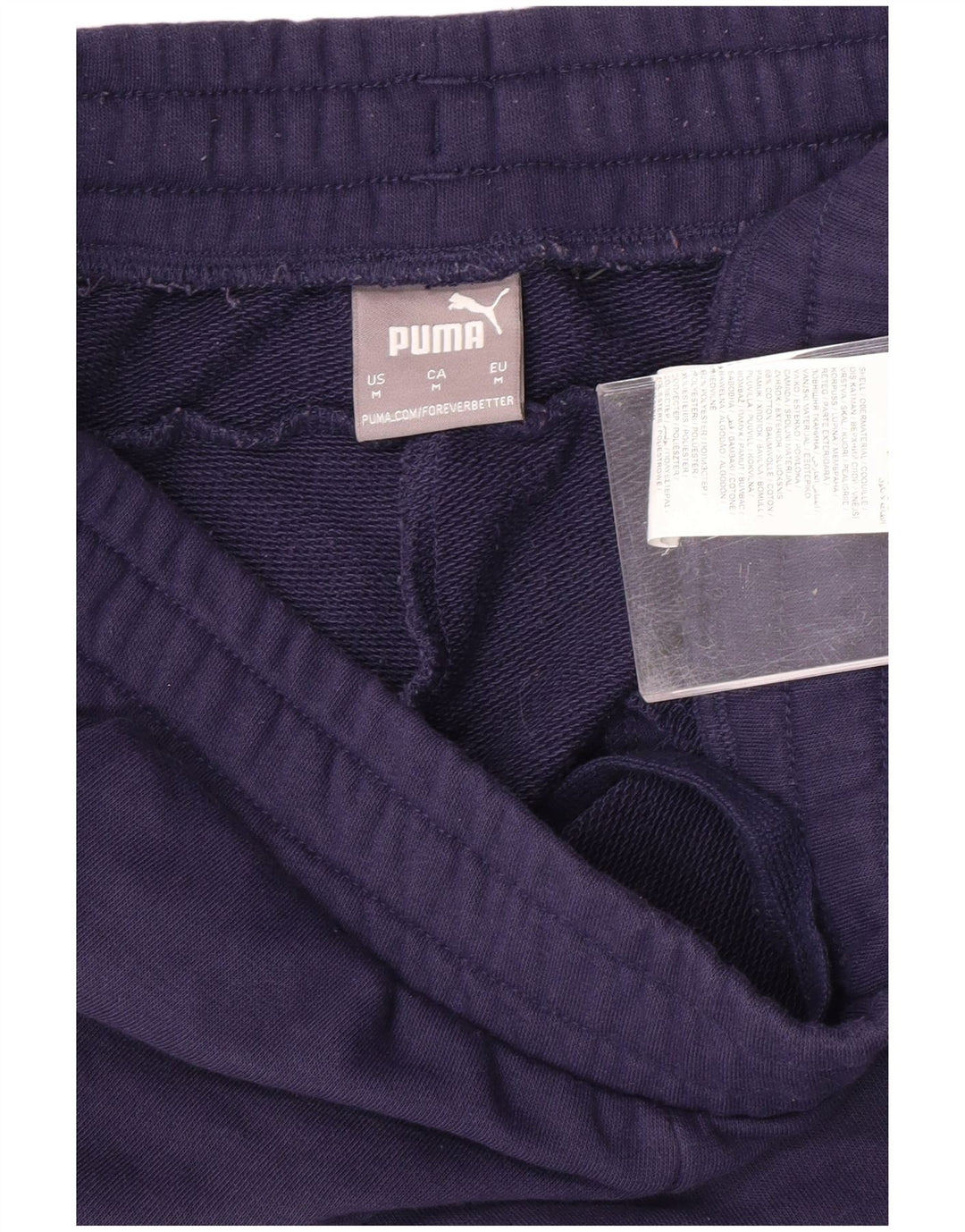 Pantaloni de trening PUMA pentru femei Pantaloni de jogging UK 14 Mediu Bumbac bleumarin