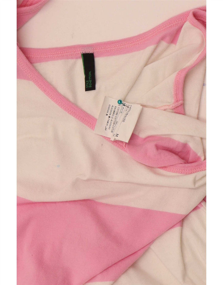 Vestă Benetton pentru femei UK 12, bumbac cu dungi roz mediu