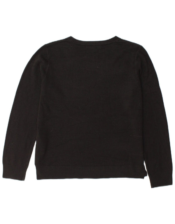 Pulover pentru femei Marks & Spencer cu decolteu triplu UK 14 Medium Negru Acrilic