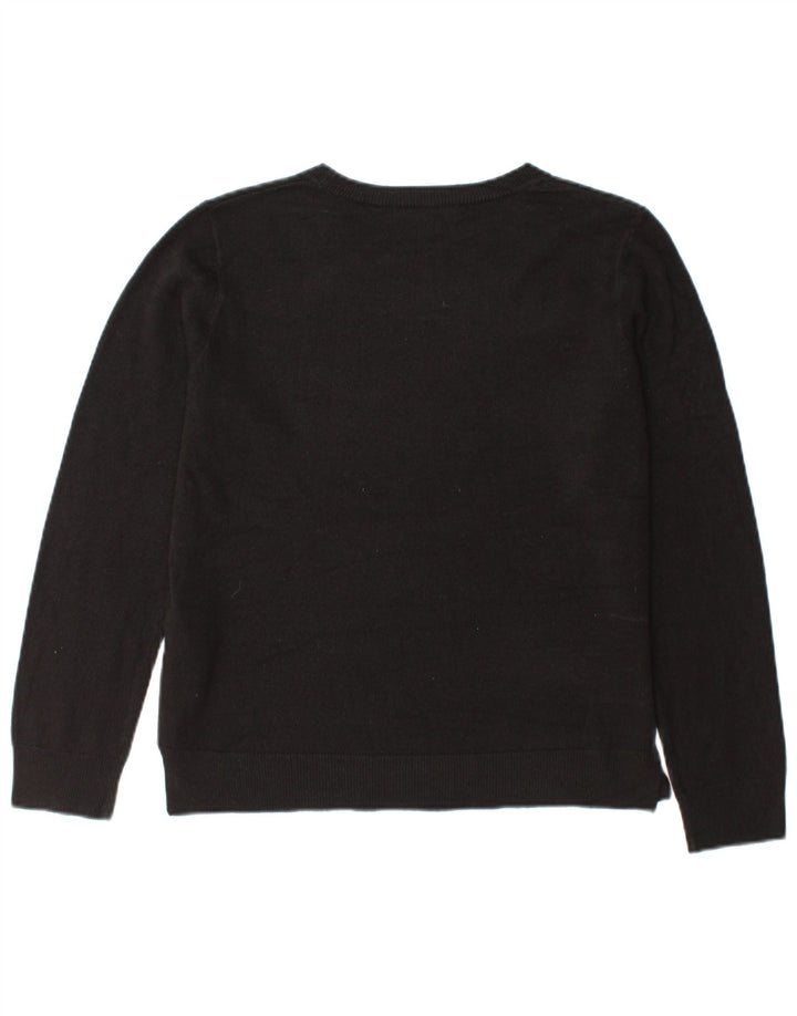 Pulover pentru femei Marks & Spencer cu decolteu triplu UK 14 Medium Negru Acrilic