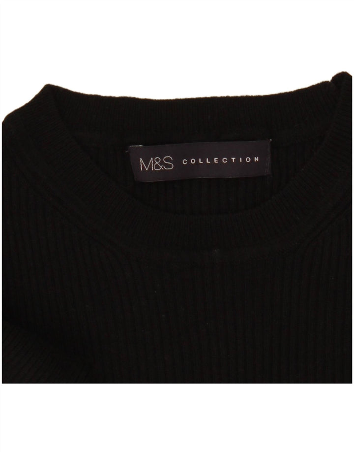Pulover pentru femei Marks & Spencer cu decolteu triplu UK 10 Mic Negru