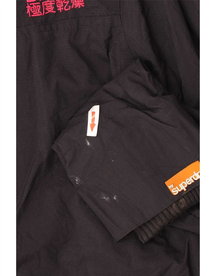 Jachetă Windbreaker cu grafică Superdry pentru femei UK 16, mare, negru, nailon
