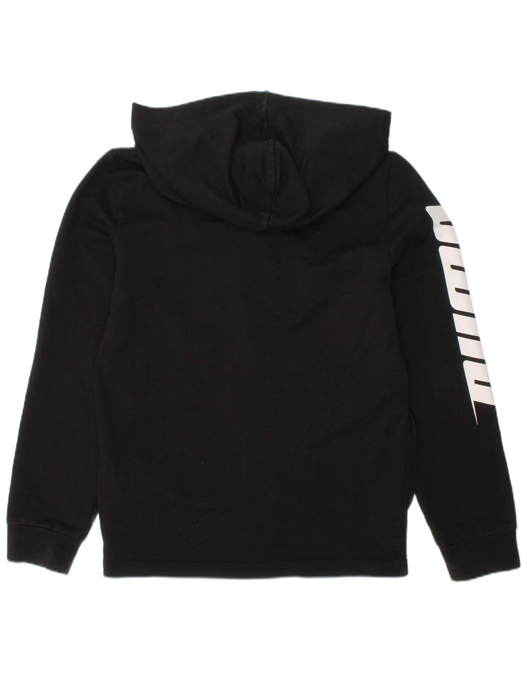 Pulover Puma Graphic Zip Hoodie pentru băieți 5-6 ani, bumbac negru