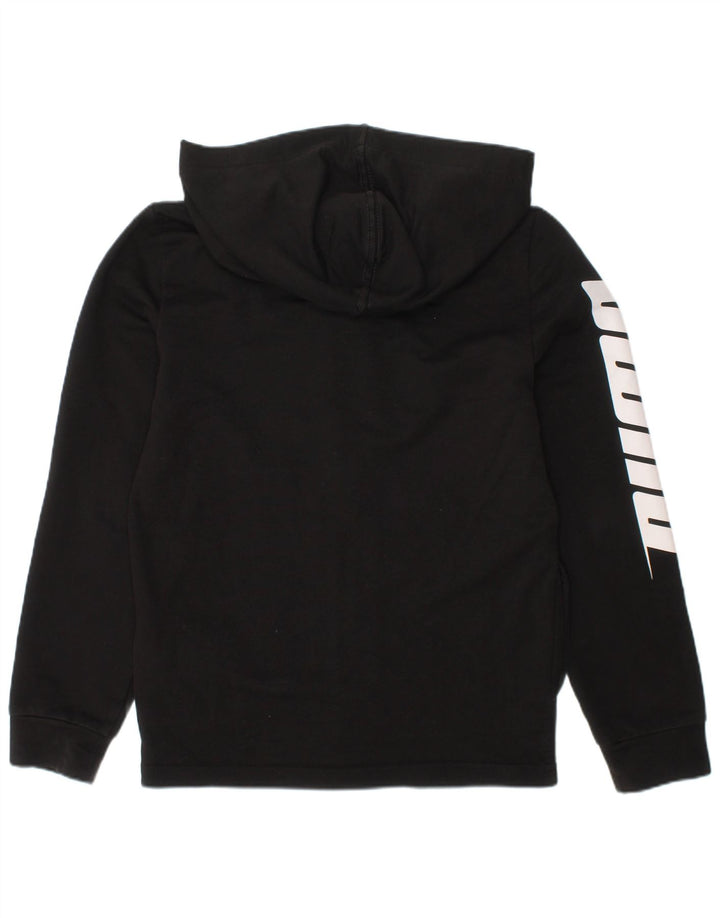 Pulover Puma Graphic Zip Hoodie pentru băieți 5-6 ani, bumbac negru