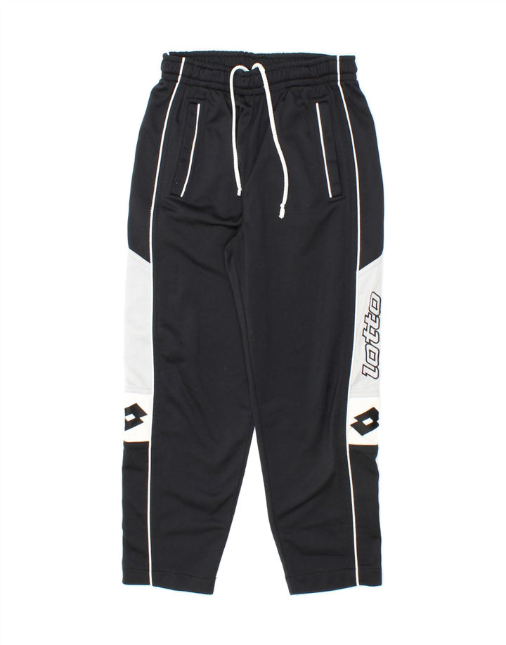LOTTO Boys Graphic Tracksuit Trousers 7-8 Years Medium Black Colourblock Vintage Lotto and Second-Hand Lotto from Messina Hembry 