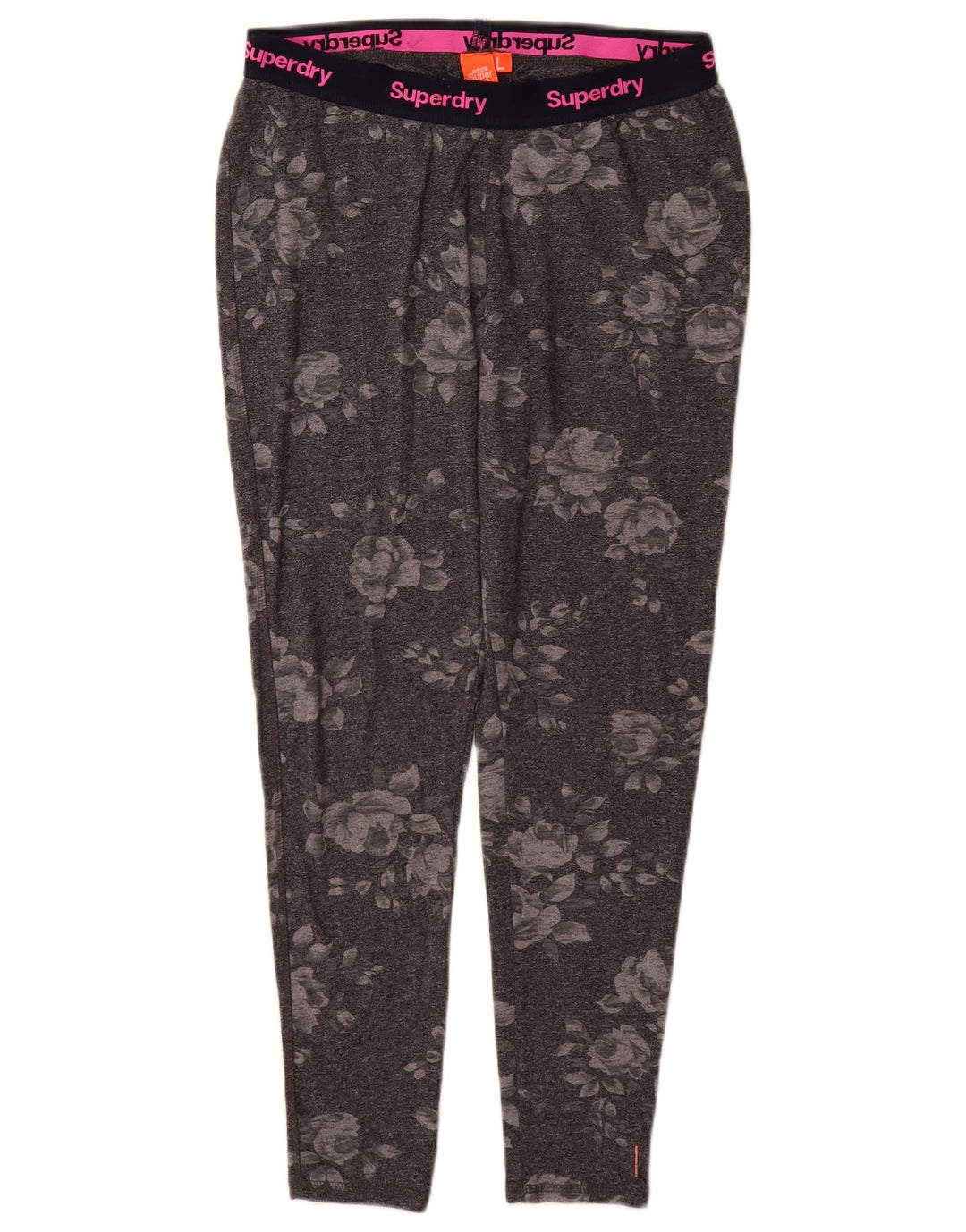 SUPERDRY Leggings cu grafică pentru femei UK 14, mare, gri, bumbac floral