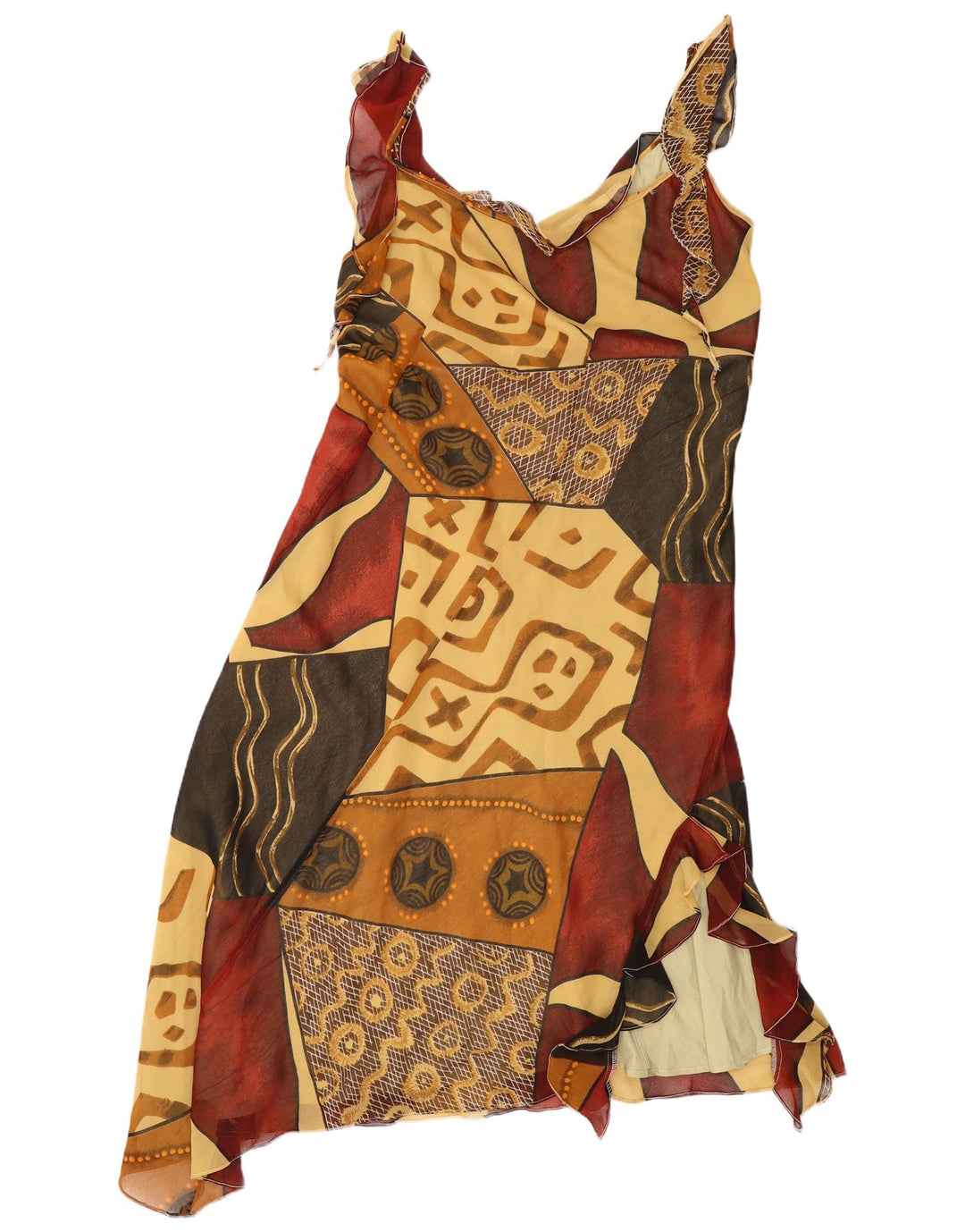 Rochie asimetrică pentru femei Rene Derhy IT 48 XL Patchwork multicolor