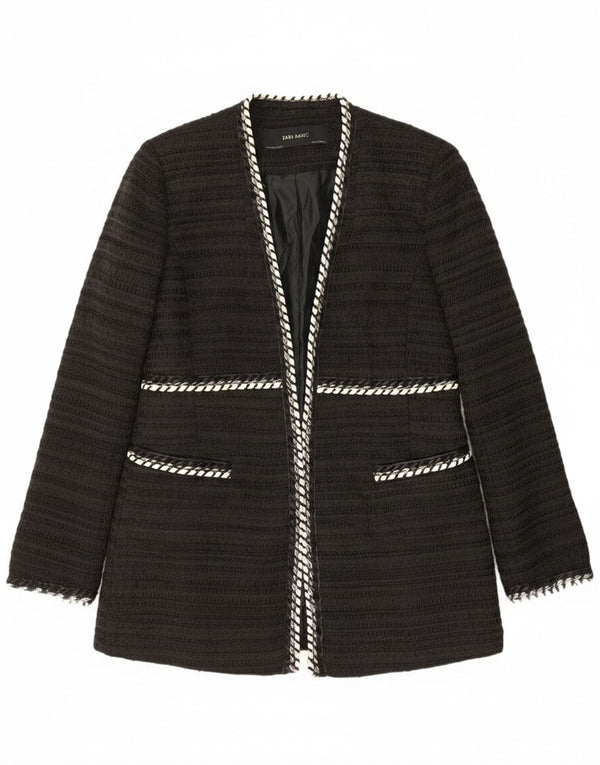 Jachetă Blazer deschisă pentru femei Zara UK 14 Large Black