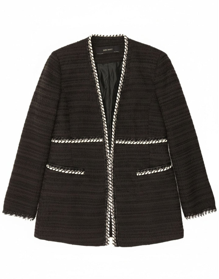 Jachetă Blazer deschisă pentru femei Zara UK 14 Large Black