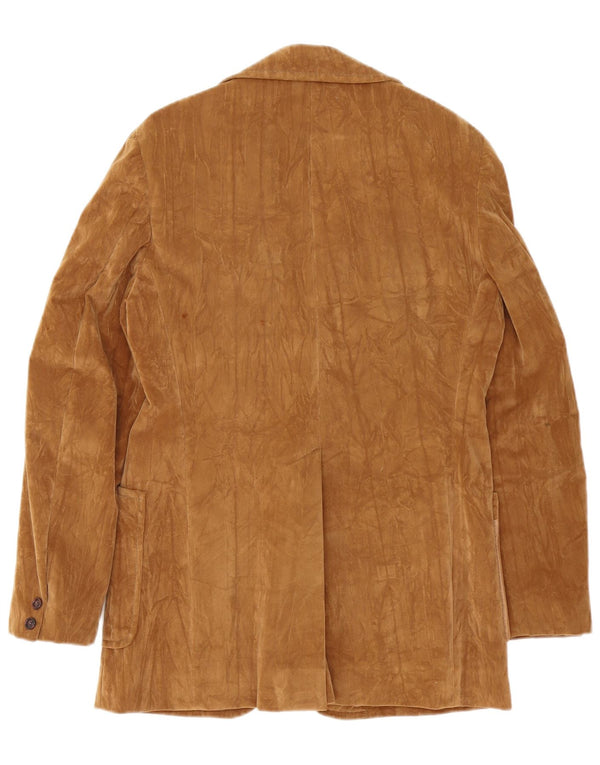 Blazer Vintage pentru femei cu 2 nasturi din piele intoarsa EU 38 Maro Mediu