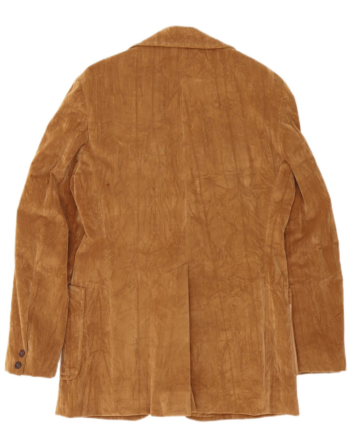 Blazer Vintage pentru femei cu 2 nasturi din piele intoarsa EU 38 Maro Mediu