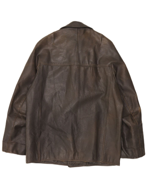 Jachetă de piele vintage pentru bărbați IT 48 Medium Khaki