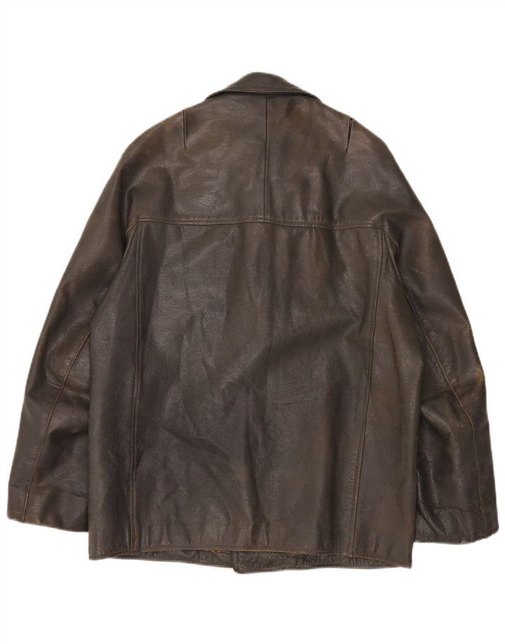 Jachetă de piele vintage pentru bărbați IT 48 Medium Khaki