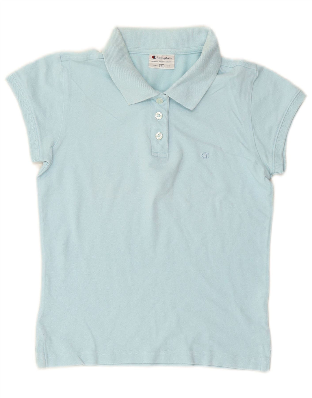 Tricou polo CHAMPION pentru femei UK 14 mare, albastru, bumbac