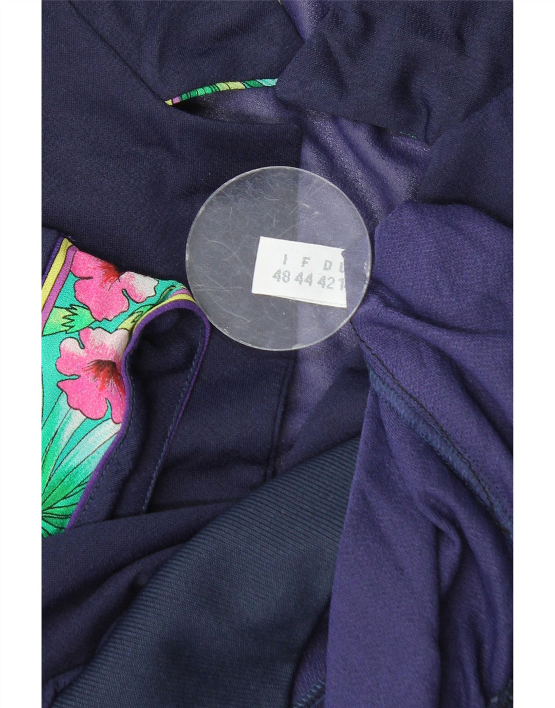 VINTAGE Bluză Crop Top pentru femei IT 48 XL Bleumarin Floral