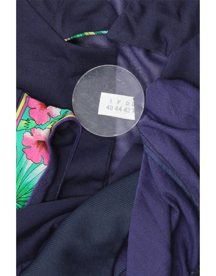 VINTAGE Bluză Crop Top pentru femei IT 48 XL Bleumarin Floral